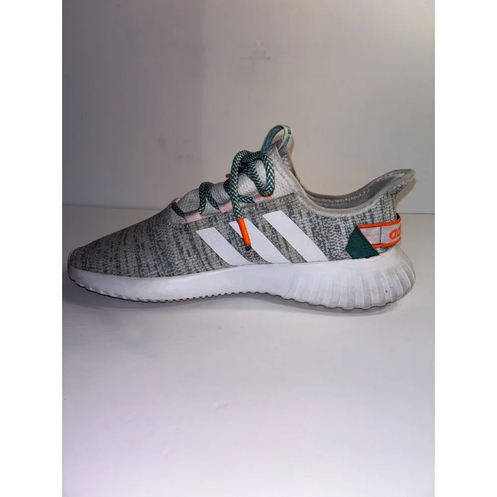 Adidas Kaptir X Running Shoes Womens 10 Gray 3-Stripes Upper Knit Lace Up EG2641